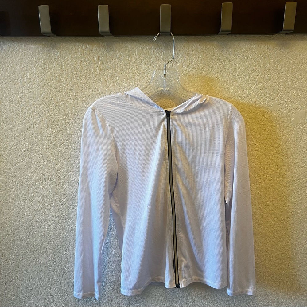 Shein White Zip-Up Hoodie